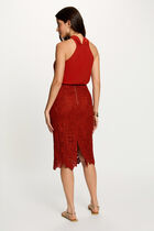 Knotted neck tank top dark orange women