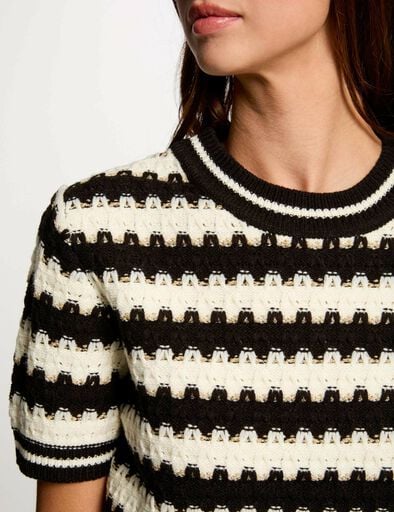 pull manches courtes raye blanc femme Pull manches courtes rayé blanc femme