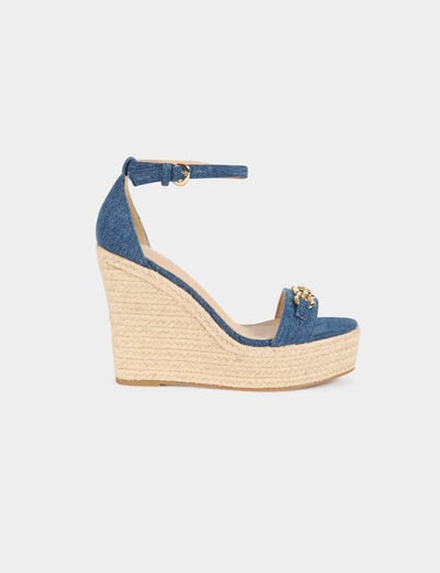 wedge heels denim stone women Wedge heels denim stone women