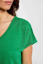 V-neck short-sleeve t-shirt meadow green women