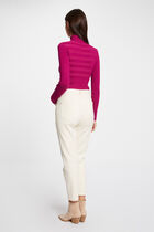 Fitted high neck sweater dark pink women