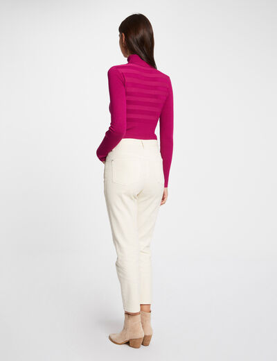 Fitted high neck sweater dark pink women