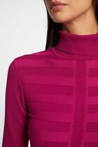 Fitted high neck sweater dark pink women