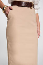 Knee-length pencil skirt light brown women