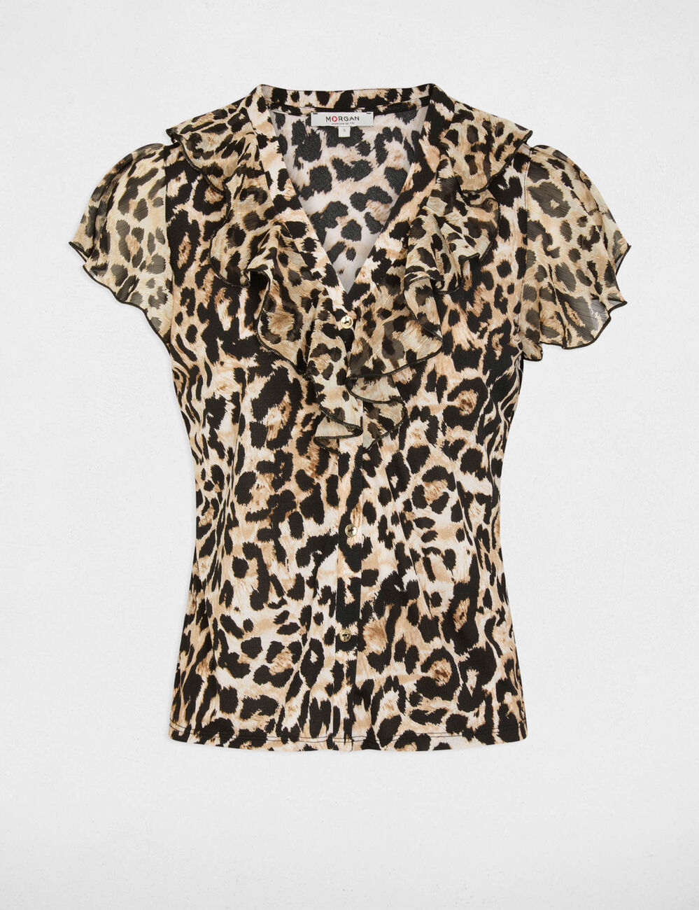 V-neck voile t-shirt multicolor women