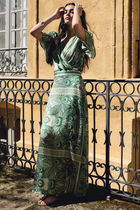 Long wrap dress multicolor women