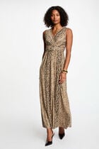 Robe longue droite imprimée multicolore femme