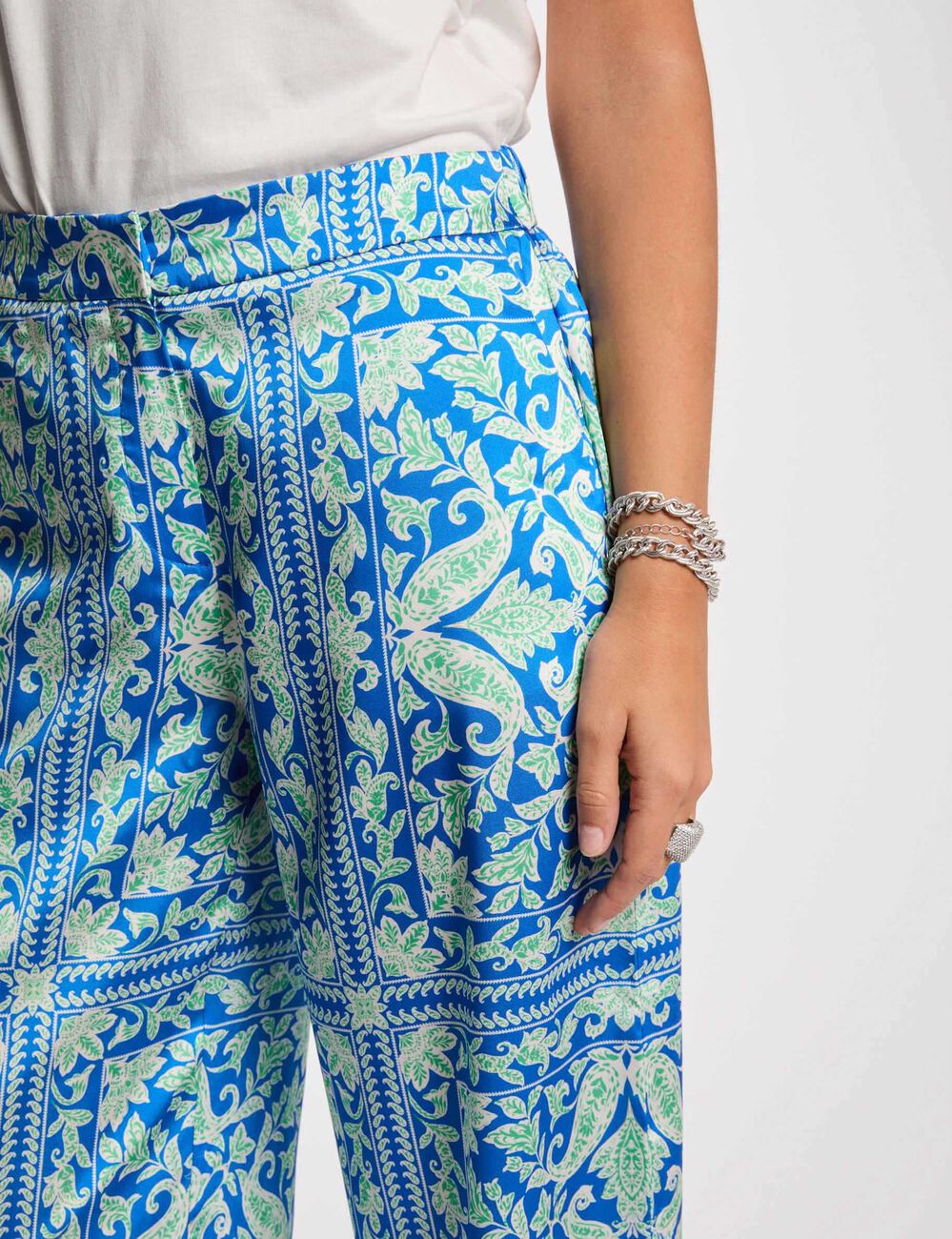 Printed wide-leg trousers multicolor women