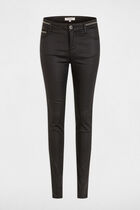 Slim trousers with wet effect black women