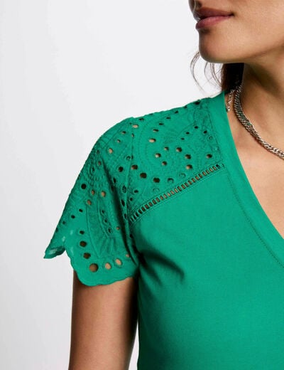 Short-sleeved t-shirt emerald green women
