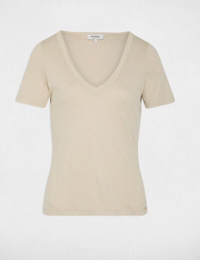 fitted v neck t shirt ivory women Fitted v-neck t-shirt ivory women