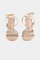 Sandals with heels and spangles sand women