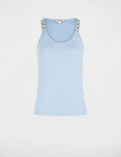 Vest top thin straps sky blue women