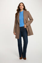 Mi-length coat with buttons taupe women