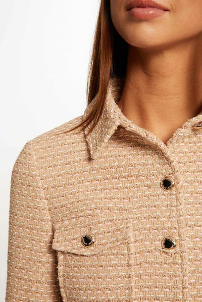 Straight buttoned jacket multico ladies'