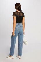 Lace short-sleeved jumper black women