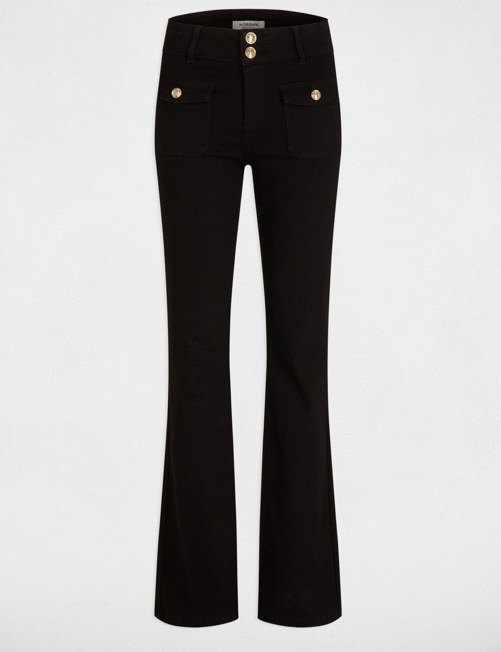 Bootcut jeans with flap pockets black women