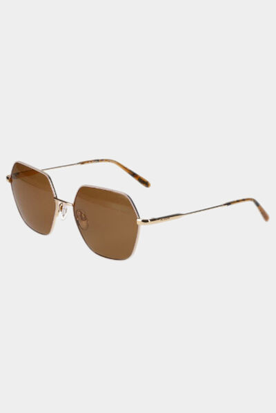 Hexagonal sunglasses beige ladies'