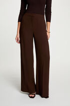 Flowy wide-leg trousers dark brown women