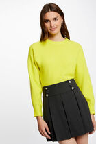 A-line skirt with pleats anthracite grey women