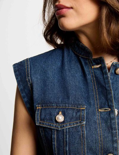Denim playsuit raw denim women