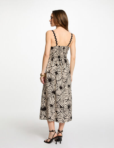 Printed straight midi dress multicolor women