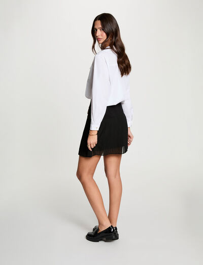 Pleated short skirt black women