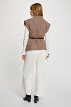 Sleeveless jacket taupe women