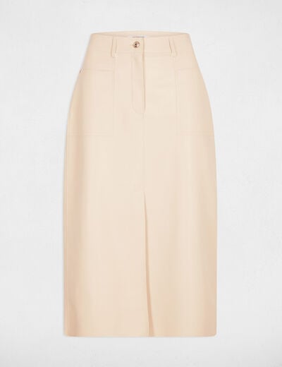 Fitted pencil skirt cream women