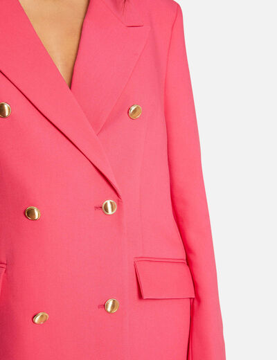 Straight buttoned jacket medium pink ladies'