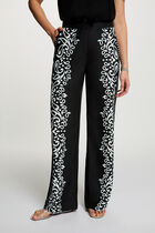 Flowy printed trousers black women