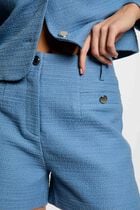 Straight tweed shorts grey denim women