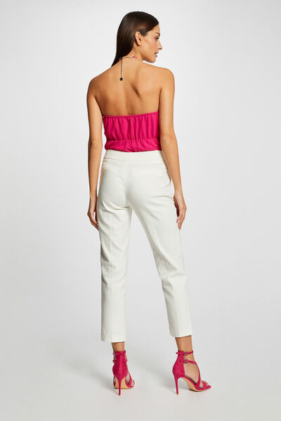 Bustier with chain detail dark pink ladies'
