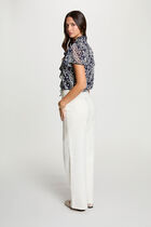 Tie-neck shirt navy blue women