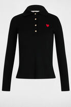 Long-sleeved polo black women