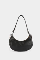 Sac demi-lune noir femme