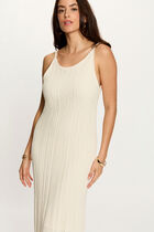 Embroidered knit dress ivory women
