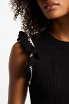 Robe tricot ajustée noir femme