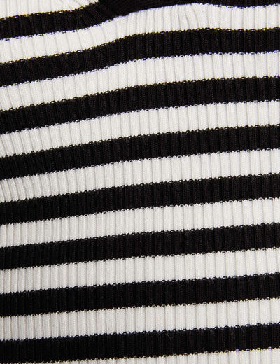 3/4-length sleeved jumper with stripes black ladies'