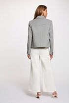 Fitted short coat mid-grey women