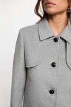Fitted short coat mid-grey women