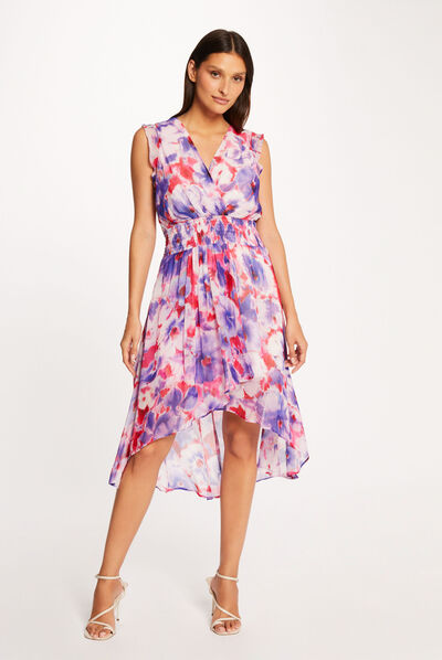Straight sleeveless dress floral print multico ladies'