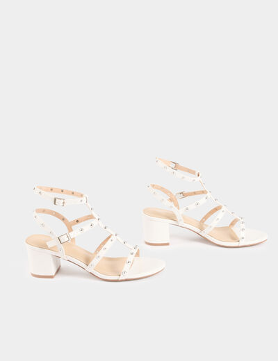 Sandals heels and studs white women