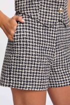 High-waisted tweed shorts multicolor women