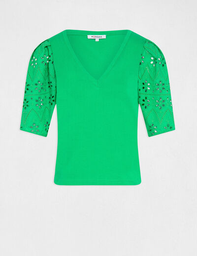 Short-sleeved t-shirt green ladies'