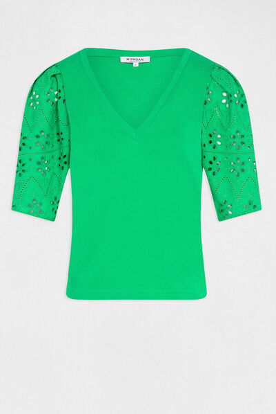 Short-sleeved t-shirt green ladies'