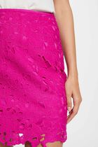 Fitted mini lace skirt dark pink women