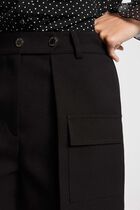 Straight shorts flap pockets black women