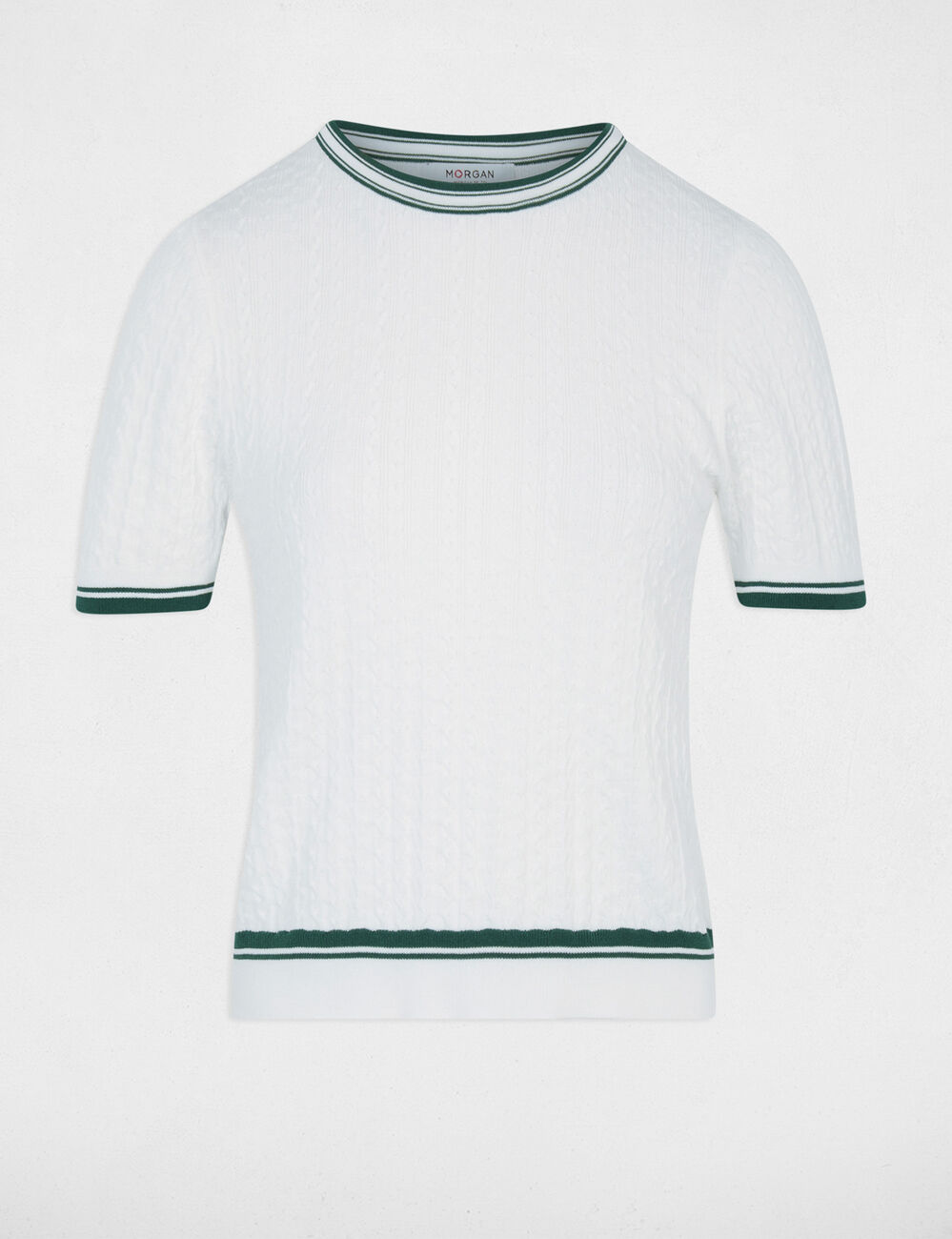 Lightweight short-sleeve sweater green women
