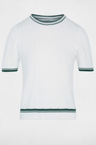Lightweight short-sleeve sweater green women